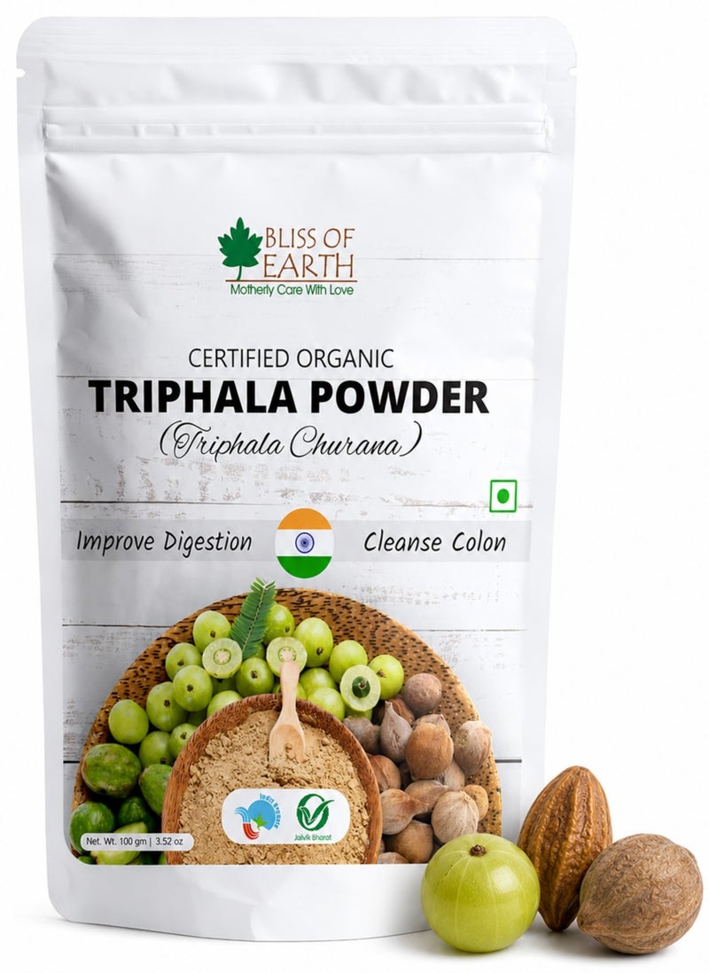 Bliss of Earth Triphala Powder 100g | Ayurvedic Herbal Blend (Amla, Haritaki, Bibhitaki) | Digestive Support & Gut Health | Natural Antioxidant & High Fiber Supplement | Vegan, Additive-Free Wellness Powder - Image 1