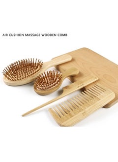 STAUD Bath Accessories Wood Hair Brush/Hair Scalp Massage Comb Set  - Image 1