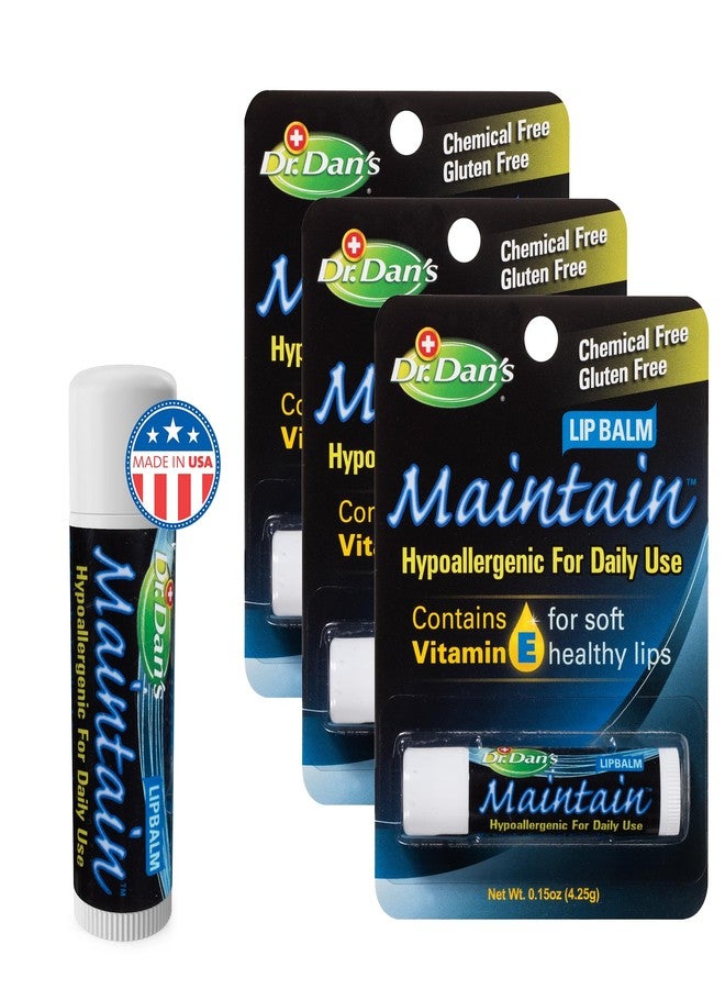 Dr. Dans Dr. Dan's Maintain Lip Balm - Perfect for Everyday and Cortibalm aftercare, Mild Ingredients & Beeswax, Vitamin E Enriched for Moisturizing Dry Lips, Ensures Smooth, Soft Feel, 3 Pack - Image 1