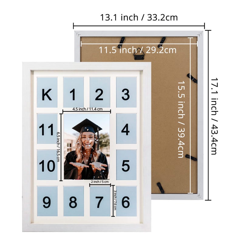 FramePro My First Year Picture Frame, Baby's First Twelve Months Photo Collage and Gender Neutral Keepsake, Ideal for Baby Shower, New Mom Gift and Nursery Decort, Displays One 5x7 Photo and Twelve 2x3 Pictures - Image 3