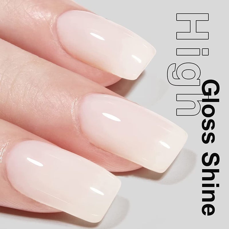 Vishine Milky White Gel Nail Polish - 16ml Nude Skin Tone Gel Polish Translucent Nail Soak Off LED Nail Lamp Jelly French Manicure Nail Art Gel 0.54Oz M090 - Image 2