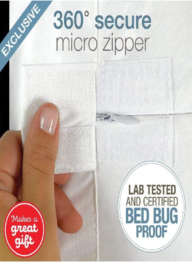 LUCID LUCID Encasement Mattress Protector - Completely Surrounds Mattress for Waterproof Protection,White  - Image 1