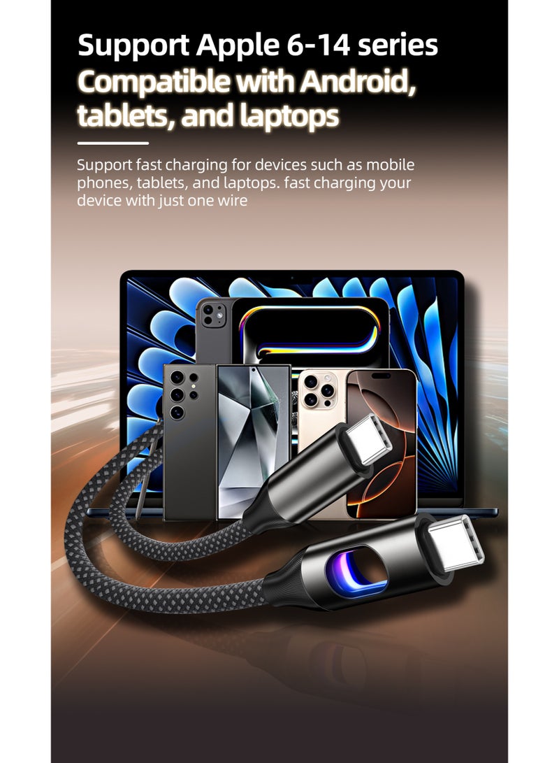 هامزون كابل شحن سريع USB Type C إلى Type C بقوة 60 وات بطول 1 متر، سلك شاحن USB-C مضفر من النايلون لأجهزة iPhone وSamsung Galaxy S24/S23 Ultra وMacBook Pro/Air وiPad Pro وXiaomi وOnePlus وHuawei، يدعم تقنية PD بقوة 60 وات/100 وات - Image 4