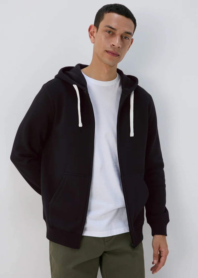 Matalan Black Essential Zip Up Hoodie