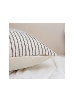 The Bros 18x18 Inch Pillow Covers Gray Splicing Farmhouse Pillow Covers ， Pack of 2 Striped Linen Throw Pillow Covers，used for Sofa Bedroom Decorative Pillow Covers（grey）  - Image 4