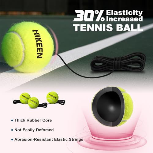 Hikeen Premium Tennis Trainer Rebound with Metal Base,Portable Solo Tennis Trainer Set with 3 Highly Elastic String Balls,Tennis Practice Equipment for Adult Kids and Beginners - Pink - Image 3