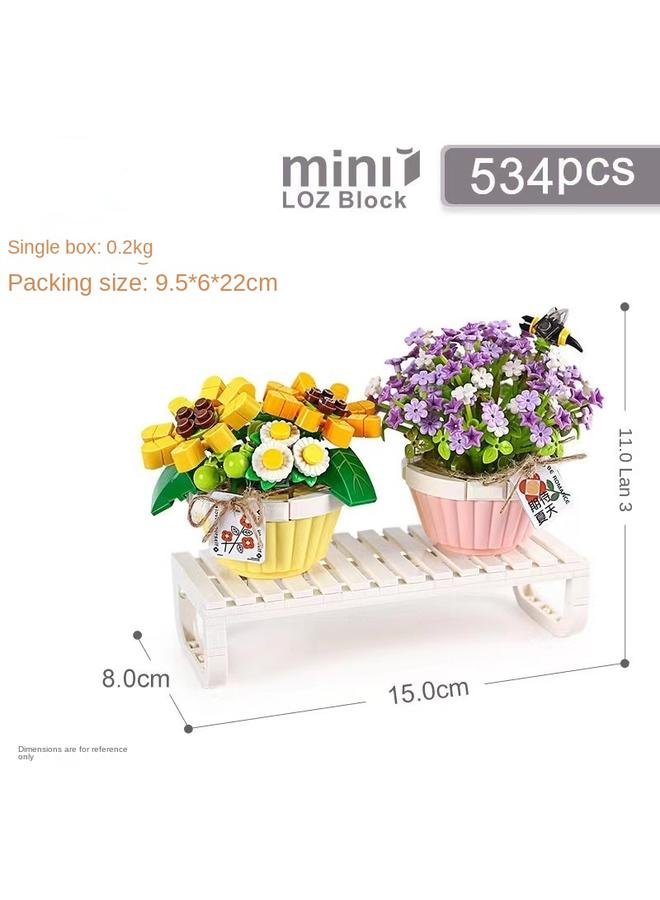 Bluejw Loz Building Block Bouquet Mini Particle Building Block Simulation Bouquet Diy Building Block Bouquet Building Block Toy - Image 4