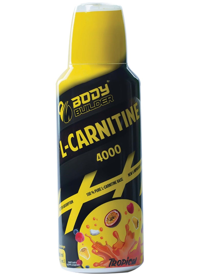 بودي بيلدر مجموعة إدارة الوزن إل-كارنيتين 4000 ملغ، بنكهة استوائية، 500 مل + حمض اللينوليك المترافق النباتي 2000 ملغ، 60 كبسولة هلامية، تعزز فقدان الدهون والطاقة والتمثيل الغذائي - Image 2