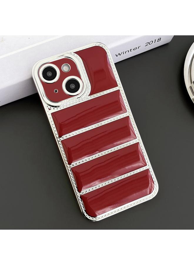 S-TOP Case For iPhone 13 Electroplated Silver Edge Eiderdown TPU Phone Case - Image 1