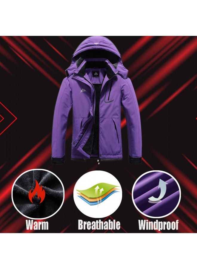 MOERDENG MOERDENG Women's Waterproof Ski Jacket Warm Winter Coat Outdoor Windbreaker Hiking Snowboarding Jacket  - Image 4