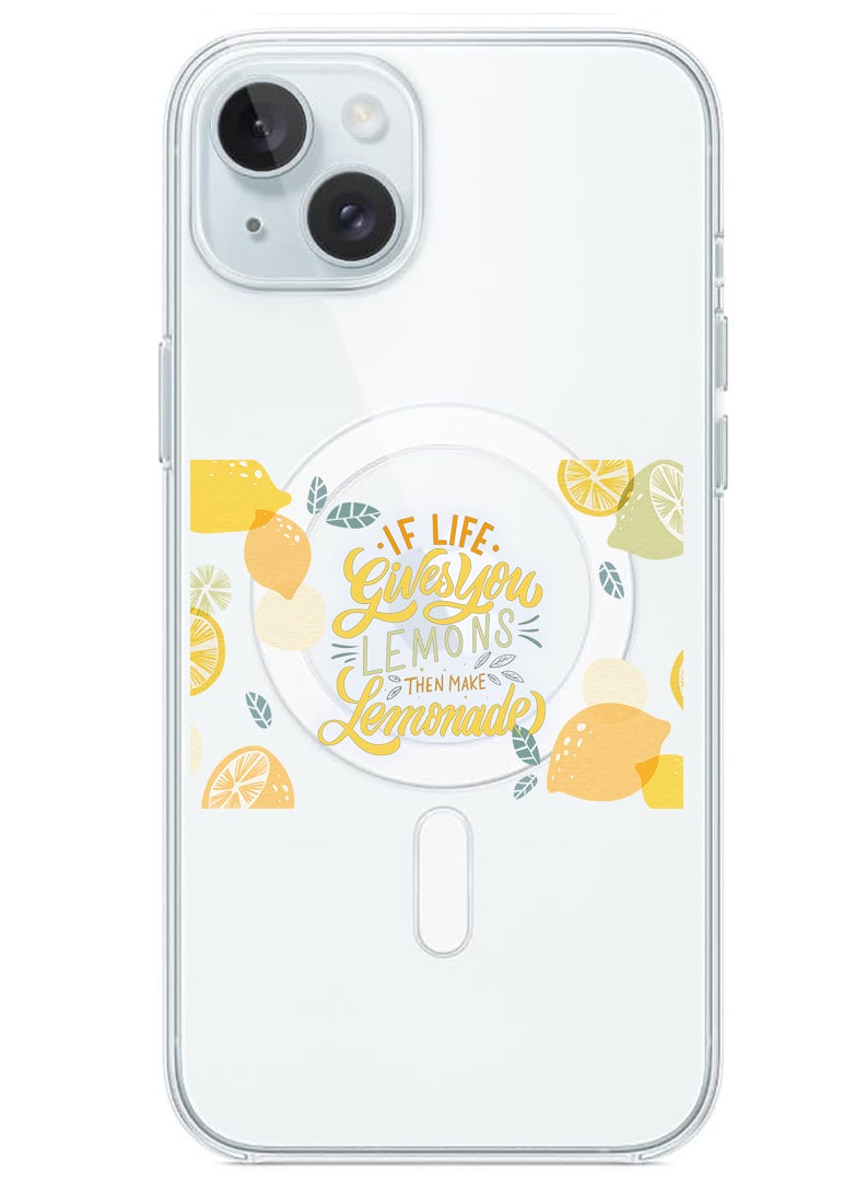 Theodor Magnetic Case for iPhone 15 Plus 6.7-inch Compatible with MagSafe Wireless Charging, Shockproof Phone Bumper Cover When life gives you lemons then make Lemonada - Image 1