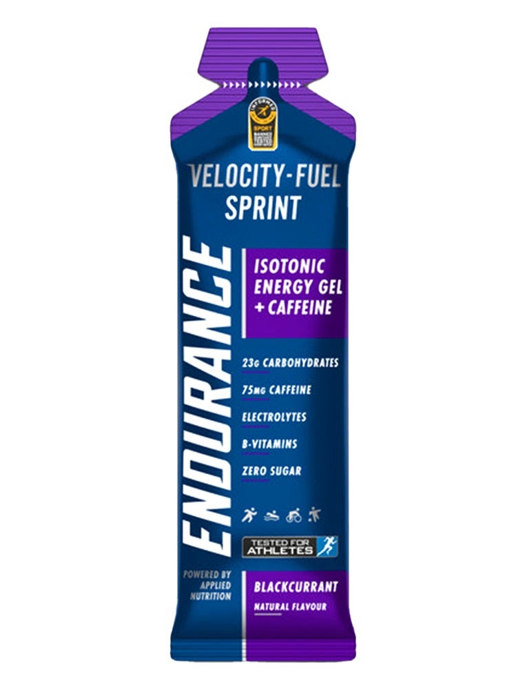 Applied Nutrition Velocity-Fuel Sprint Isotonic Energy Gel with Caffeine, Blackcurrant Flavor, 60g, Fast-Absorbing Carbs, Electrolytes, B-Vitamins, Zero Sugar - Image 1