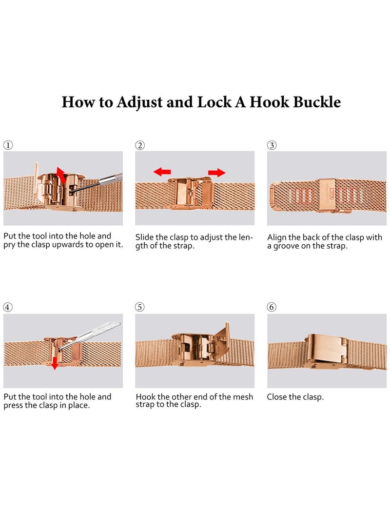 أوليفز ساعة نسائية فاخرة باللون الذهبي الوردي، ساعة رفيعة وخفيفة الوزن من الفولاذ المقاوم للصدأ، ساعة يد نسائية أنيقة مقاومة للماء باللون الأسود والأبيض والأزرق، سوار قابل للتعديل - Image 5