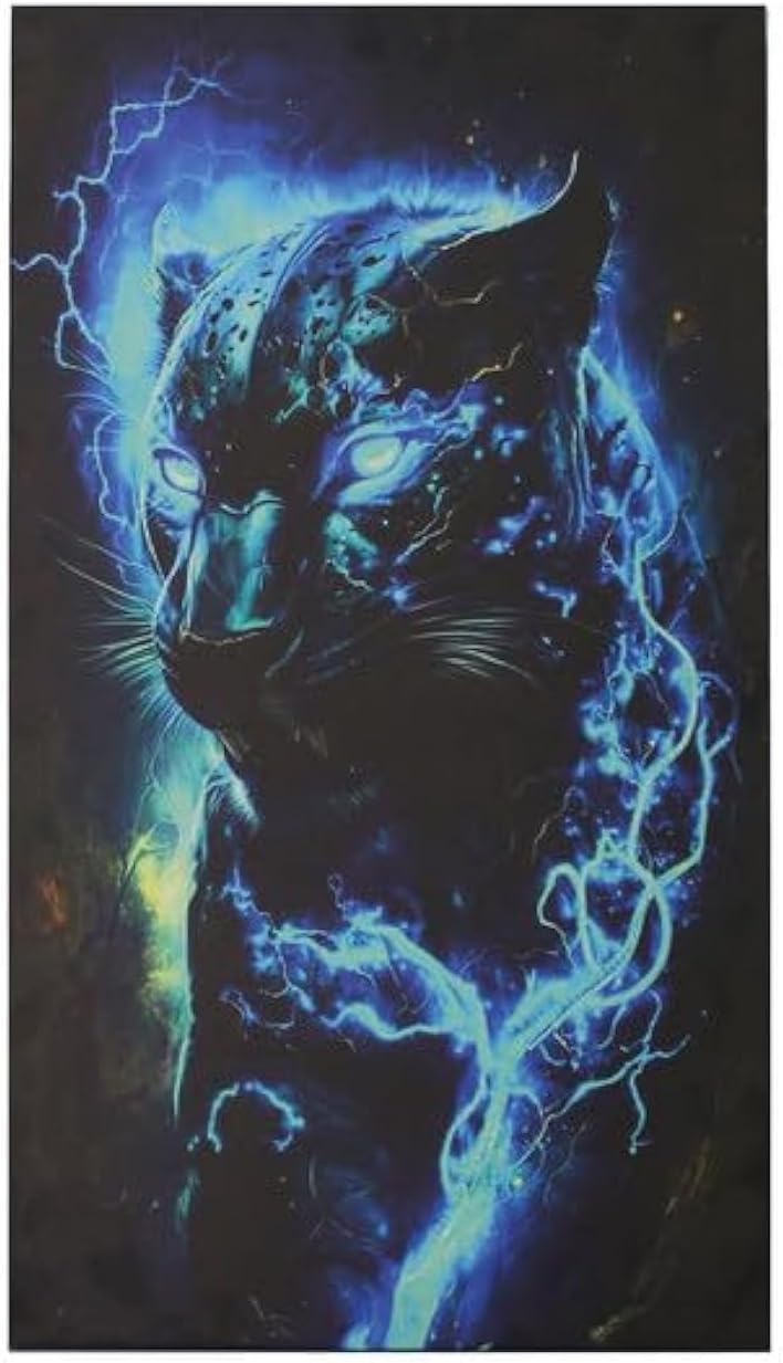 ARS High Definition Electric Neon Color a Panther Poster Wall Decoration, , Designer Merch,Non Toxic Ink,Matt Finish Large Size. No Frame. Best Posters 80 X 45Cm Multicolor (No Framed Poster-Size Available) - Image 1