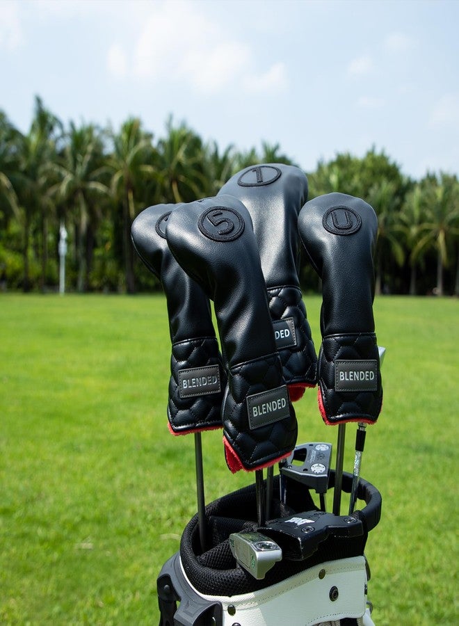 BAIRBRE Golf Club Head Covers, Driver Covers Fariway Wood Covers Hybrid Head Covers 3 Wood Headcover Leather Golf Headcover with Number Tag for Scotty Cameron Odyssey Taylormade (Black-3 Fariway Wood) - Image 3