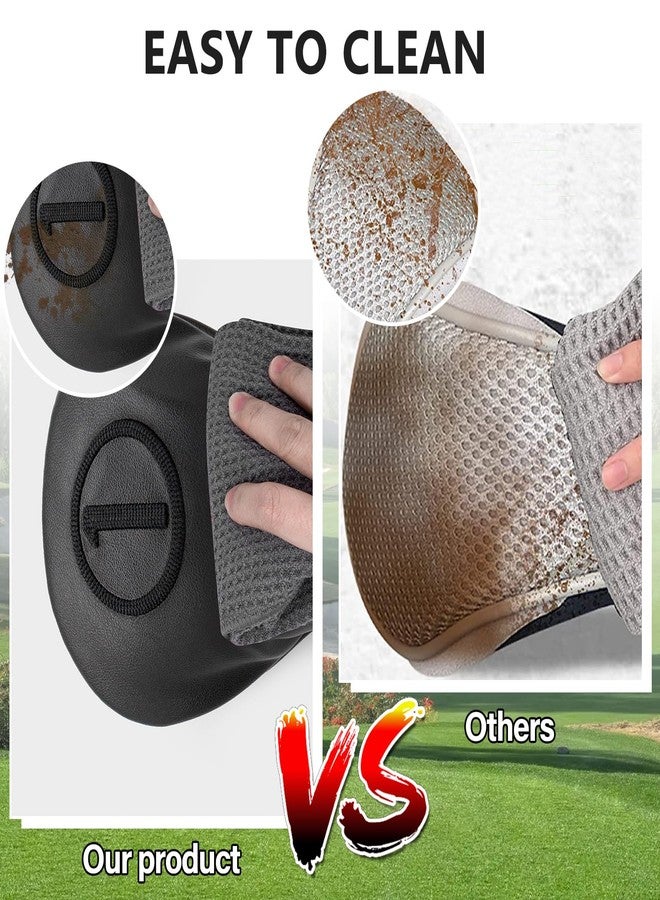 BAIRBRE Golf Club Head Covers, Driver Covers Fariway Wood Covers Hybrid Head Covers 3 Wood Headcover Leather Golf Headcover with Number Tag for Scotty Cameron Odyssey Taylormade (Black-3 Fariway Wood) - Image 2