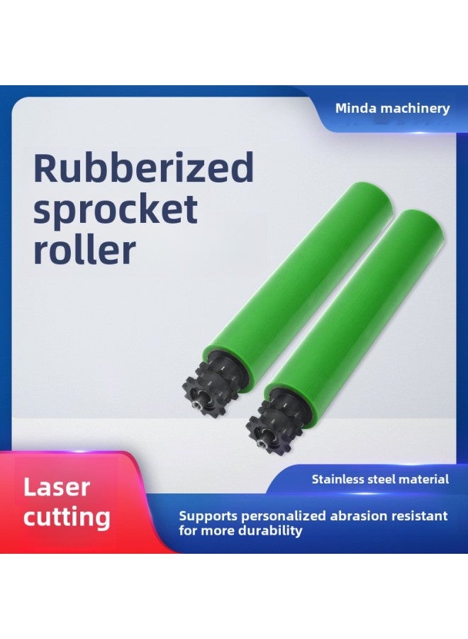 Rubber-coated Sprocket Roller Assembly Line Transmission Multi-band Power Roller Polyurethane Stainless Steel Power Rubber-coated Roller-Specifications:Rubber-coated Roller - Image 1