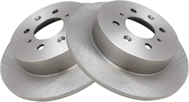 TRQ Rear Brake Rotors Set Solid Compatible with 2002-2003 Honda Civic - Image 3