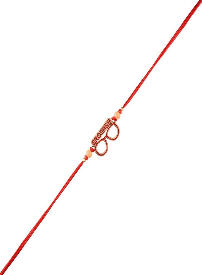 ARENDELLE Gold Plated “BRO with Specs” Rakhi | Designer Rakhi for Stylish Brother | Raksha Bandhan 2025 [RA221] - Image 3