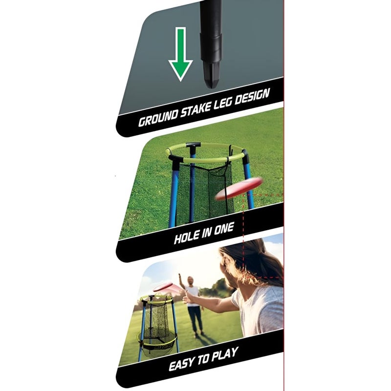 Playwell Innov8 Frisbee Golf Set, 54 x 54 x 90 cm Goal Basket with 3 Coloured Discs, Outdoor Game for Ages 5+ - Image 3