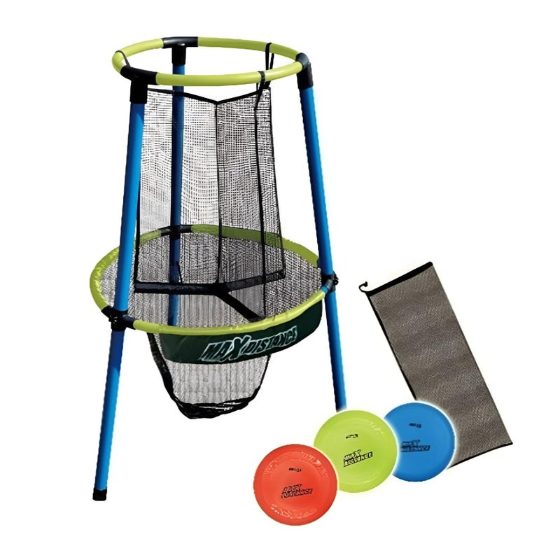 Playwell Innov8 Frisbee Golf Set, 54 x 54 x 90 cm Goal Basket with 3 Coloured Discs, Outdoor Game for Ages 5+ - Image 1