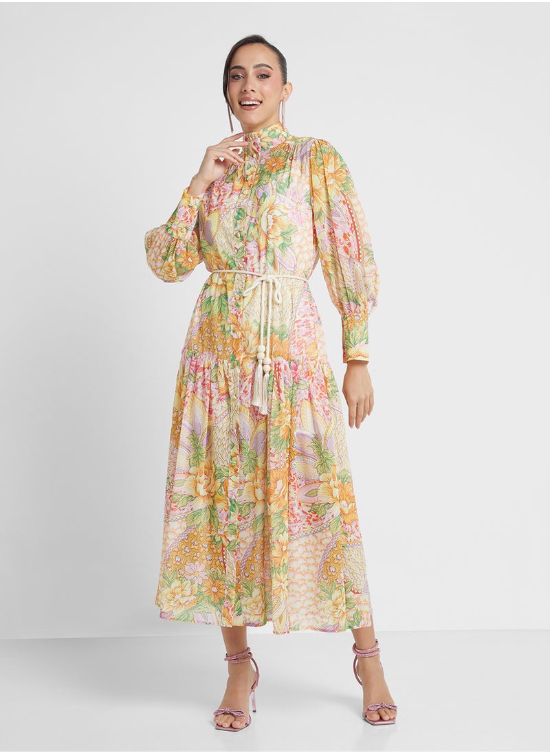 Khizana - Abstract Print Dress - Image 1