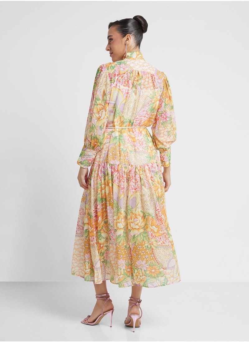 Khizana - Abstract Print Dress - Image 1