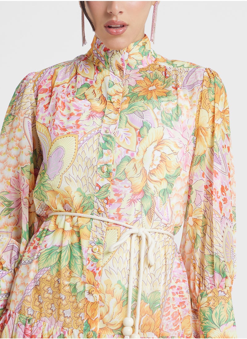 Khizana - Abstract Print Dress - Image 1