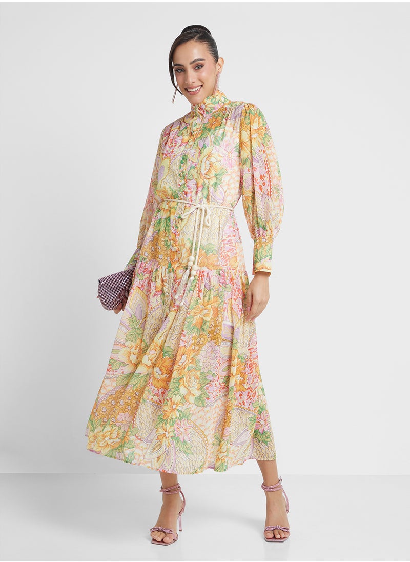 Khizana - Abstract Print Dress - Image 1