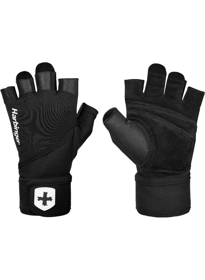 Harbinger Pro Wristwrap Gloves, Lifting Gloves For Those Who Want Flexibility And Breathability But Need Maximum Wrist Stability - Image 1