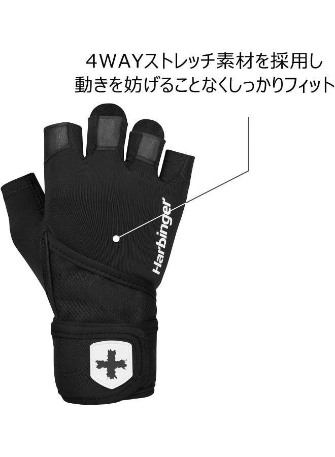Harbinger Pro Wristwrap Gloves, Lifting Gloves For Those Who Want Flexibility And Breathability But Need Maximum Wrist Stability - Image 3