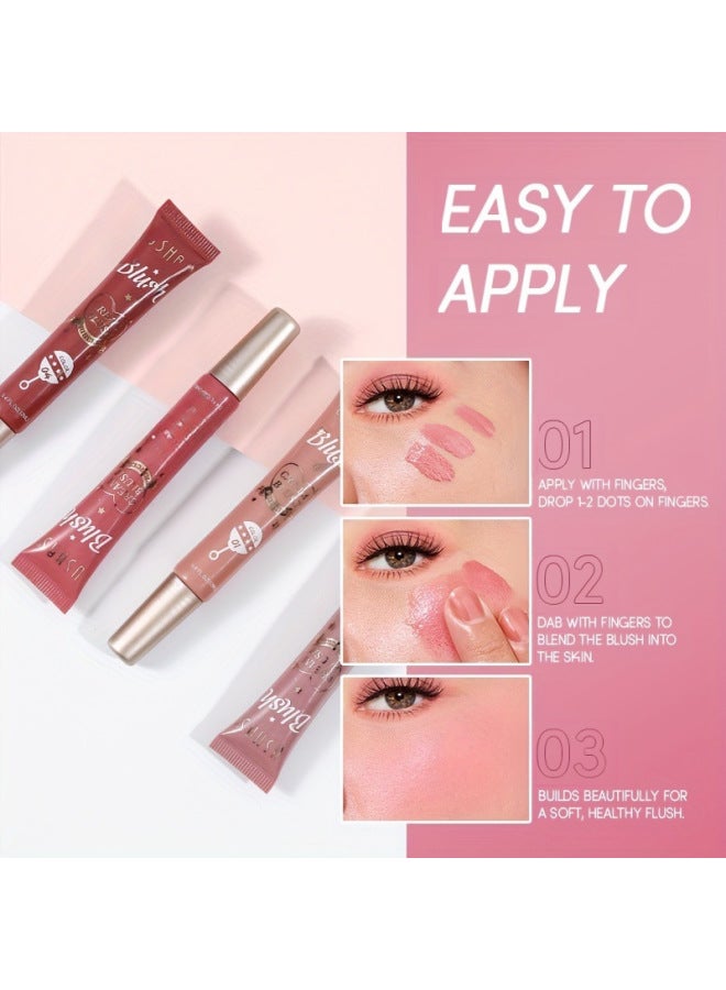 Ushas 4-color Liquid Blush Eye Shadow Explosion Models Lip And Cheek Dual-use Repair Natural Fine Flash Highlights - Image 3