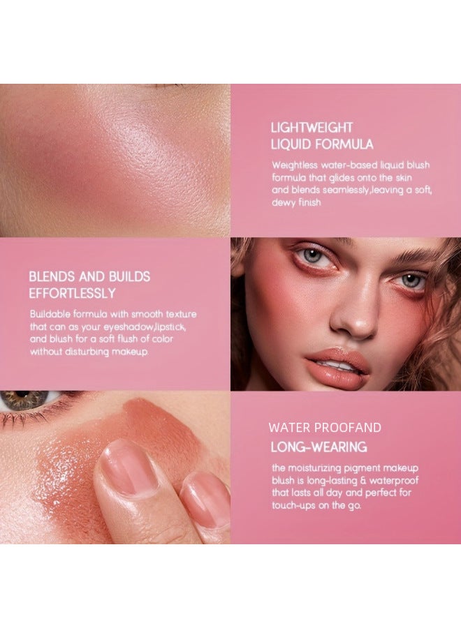 Ushas 4-color Liquid Blush Eye Shadow Explosion Models Lip And Cheek Dual-use Repair Natural Fine Flash Highlights - Image 2