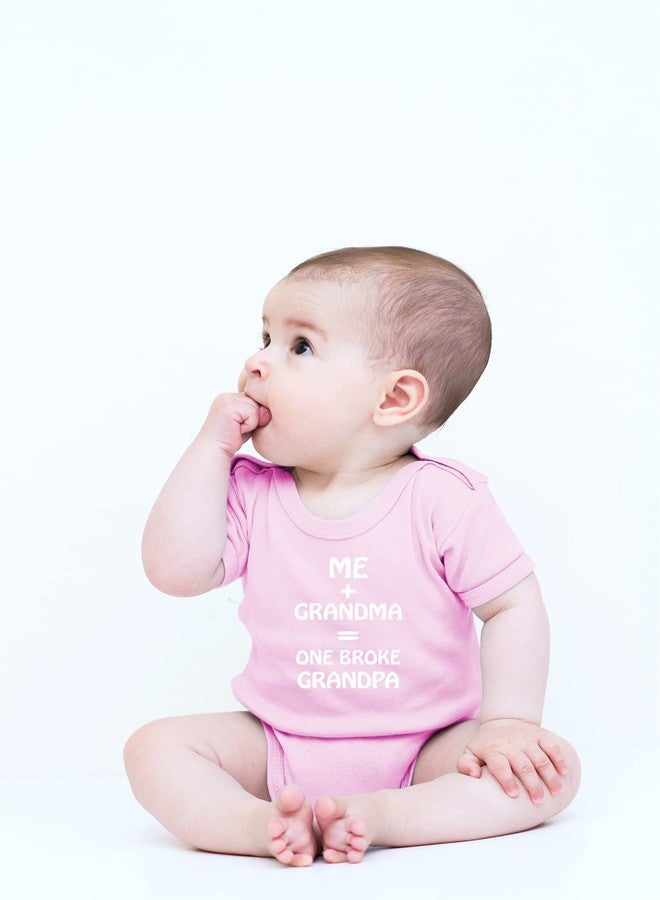 CBTwear Me + Grandma One Broke Grandpa - Baby Clothes - Funny Newborn Bodysuit Outfits for Boys and Girls (Newborn, Pink) - Image 2