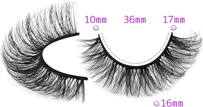 wiwoseo Eyelashes Cat Eyes Lashes D Curly Lashes Strip Russian Volume Natural Wispy Fluffy Curly Full of Volume Faux Mink Lashes 17MM False Eyelashes 10 Pairs Pack - Image 3