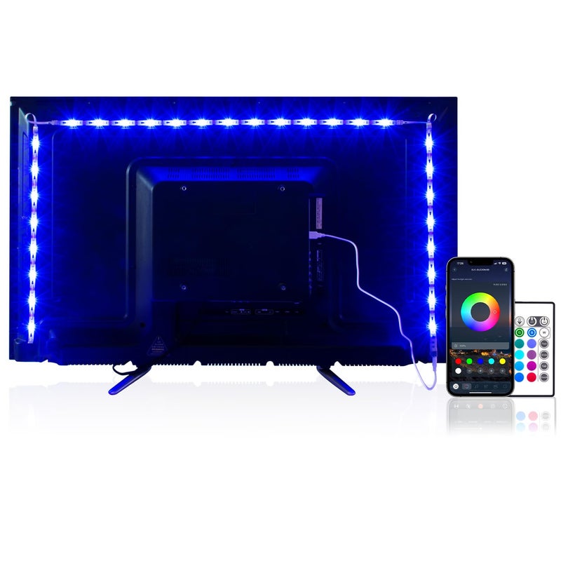 PANGTON VILLA أضواء شريط LED PANGTON VILLA بطول 82 قدم لتلفاز 40-60 بوصة مجموعة إضاءة خلفية LED USB مع جهاز تحكم عن بعد 16 لون 5050 LEDs إضاءة تمييز لتلفاز HDTV