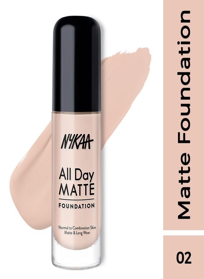 Nykaa All Day Matte Long Wear Liquid Foundation For Normal To Combination Skin - Vanilla 02 (30ml) - Image 4