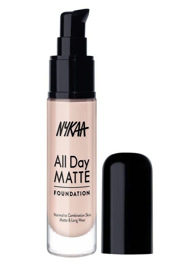 Nykaa All Day Matte Long Wear Liquid Foundation For Normal To Combination Skin - Vanilla 02 (30ml) - Image 1