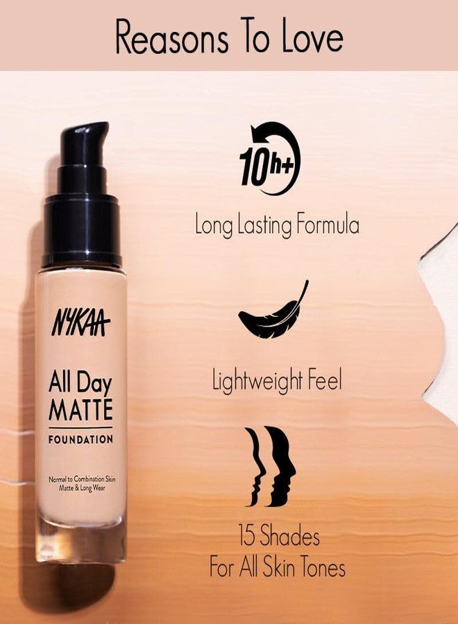 Nykaa All Day Matte Long Wear Liquid Foundation For Normal To Combination Skin - Vanilla 02 (30ml) - Image 3