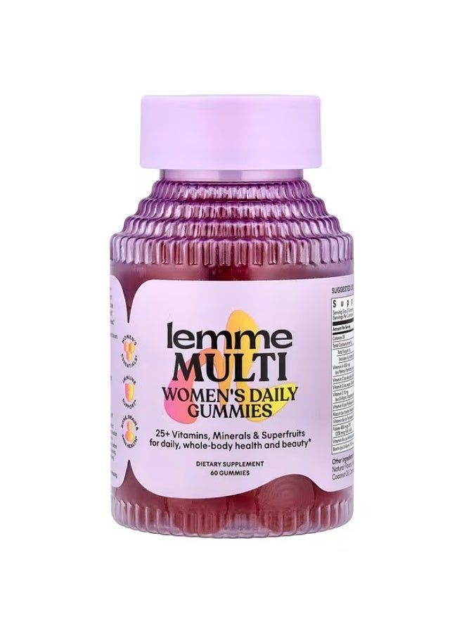 Lemme, Multi, Women's Daily Gummies, Raspberry Orange, 60 Gummies - Image 1