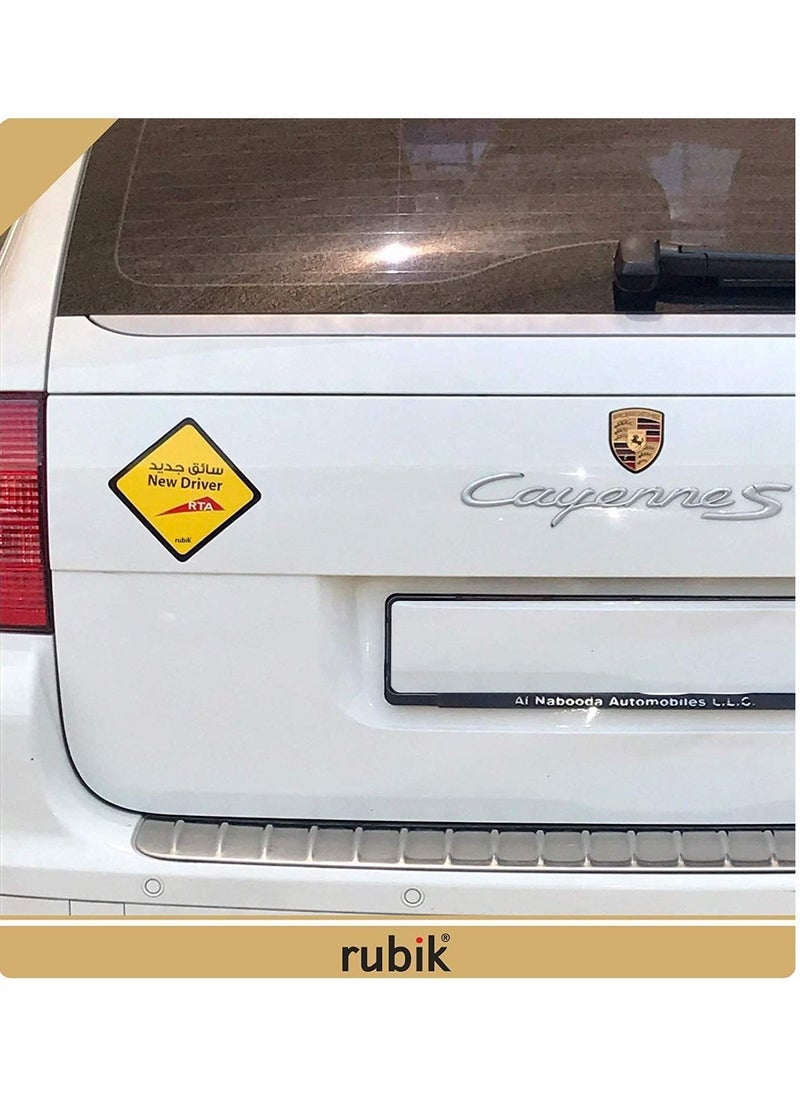 Captaintech Magnetic New Driver Car Sign Sticker Reflective Removable and Reusable for Beginner Car SUV Van Drivers (Regular Size 12cm x 12cm) - Image 2