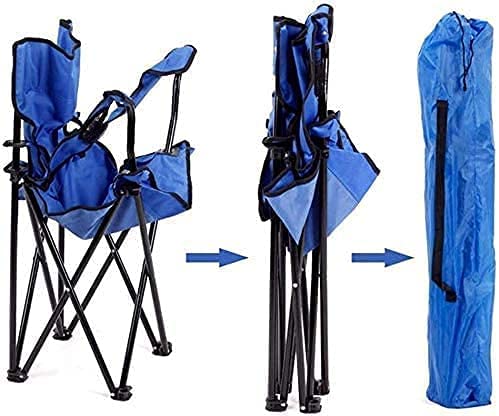 PRECHANA Nylon Camping Folding Chair Outdoor Garden, Picnic, Travelling, Lawn, Patio Outdoor Collapsible Chairs With Carrying Bag (Navy Blue) - Image 4