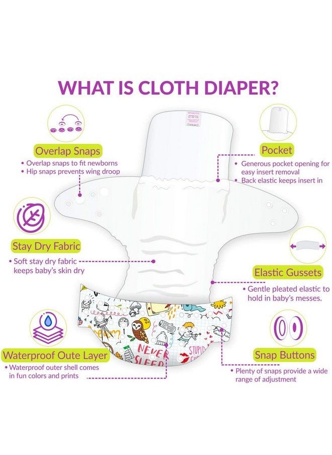 BEMBIKA - Babies Washable Reusable Polyester Cloth Diaper Adjustable Sizes No Inserts Included (02 Years) Combo Of 6 - Image 1