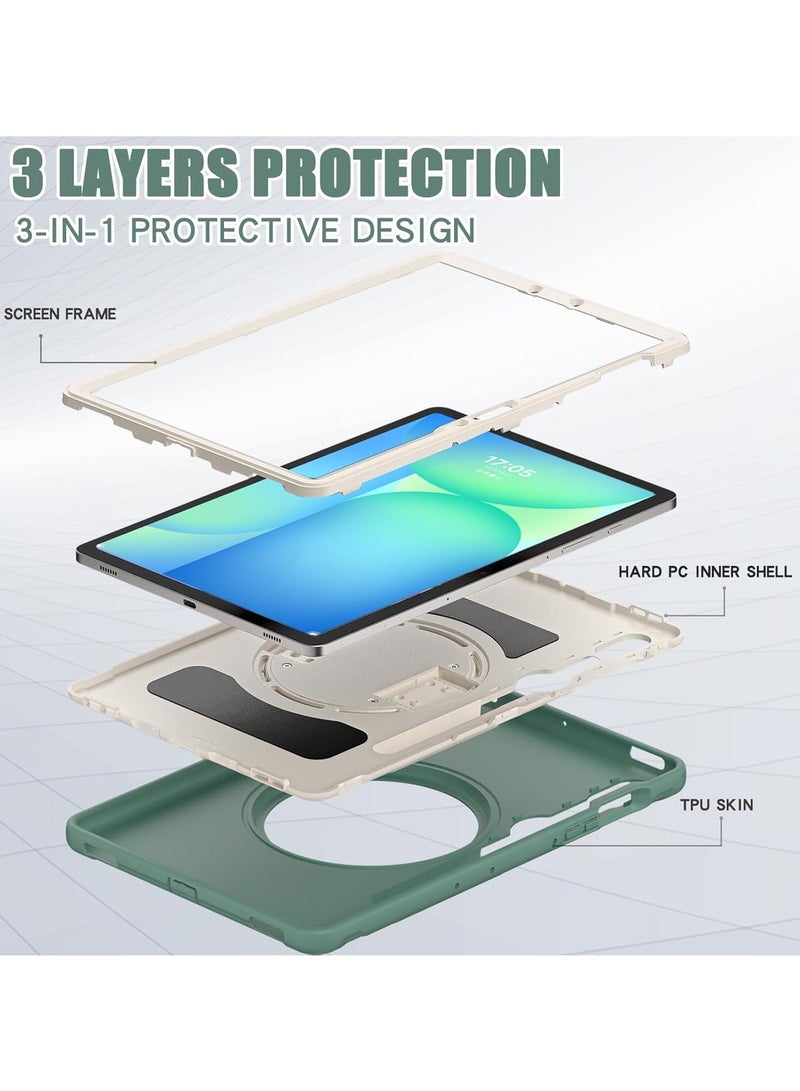 عام حافظة أطفال لوحي جالاكسي تاب S10 FE 2025/S9 FE 2023 مقاس 10.9 بوصة - غطاء متين مضاد للصدمات مع حامل دوار 360 درجة ورباط يدوي للحماية من السقوط - Image 5