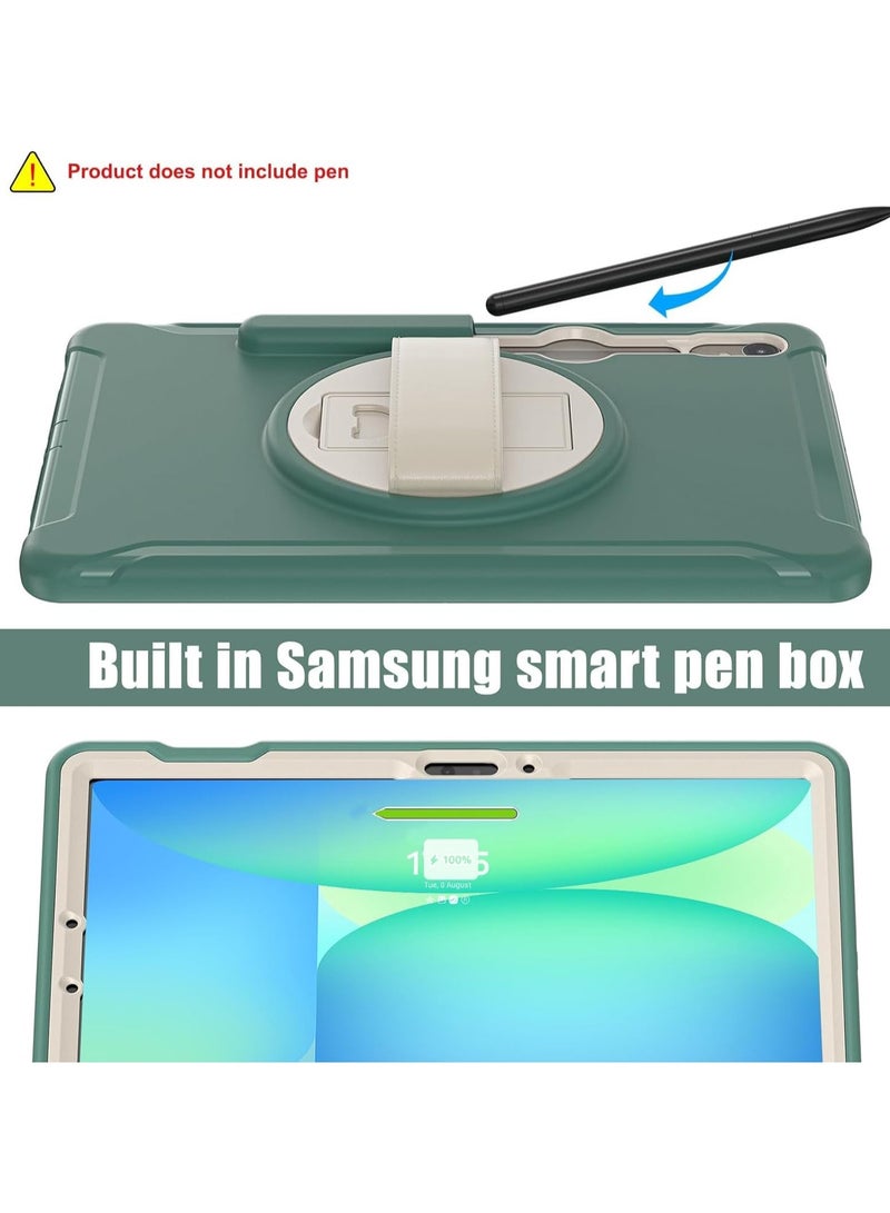 عام حافظة أطفال لوحي جالاكسي تاب S10 FE 2025/S9 FE 2023 مقاس 10.9 بوصة - غطاء متين مضاد للصدمات مع حامل دوار 360 درجة ورباط يدوي للحماية من السقوط - Image 4