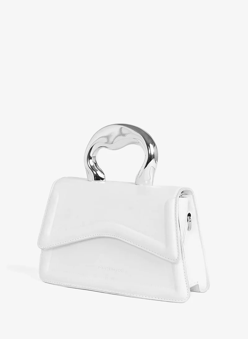 Haute Sauce  The Caldera Gloss Hand Bag - Chalk White for Women | Best Price UAE