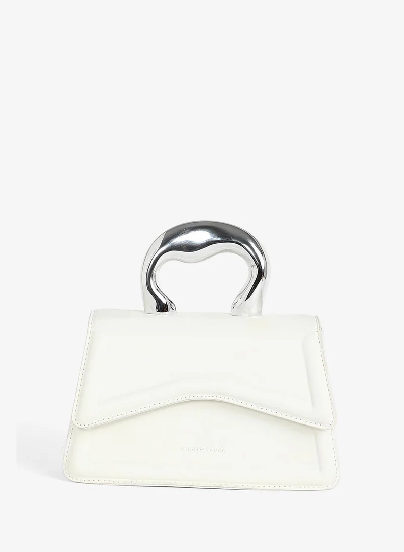 Haute Sauce  The Caldera Gloss Hand Bag - Chalk White for Women | Best Price UAE