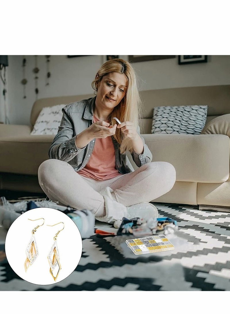 Excefore Earring Making Supplies Kit Jewelry DIY Set Anbane Jump Ring Opener for and Repairin, Women Girls, with Rings, Post, Back, Tweezers, 2400Pcs - Image 5