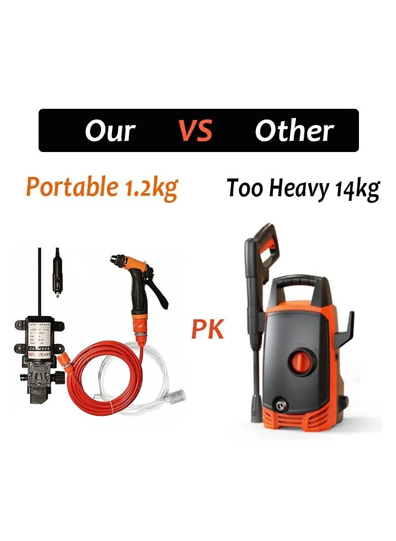 AROAQ 100W 12v Portable High Pressure Cleaning Pump 160PSI Car Garden Pet Electric Cleaning Pump Kit - Image 5