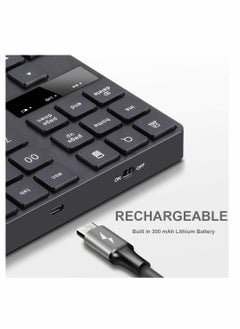 Generic Numeric Keypad, Ultra-Silent External Numeric Pad,USB Rechargeable Number Pad Keyboard with 35 Keys for Ma cbook,Android, Windows(Black)  - Image 3